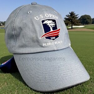 Golf Hat Cap USGA 2019 US Open Pebble Beach Member Light Blue Adjustable
